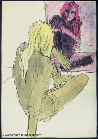 Gerd Grimm, M&auml;dchen vor Spiegel 